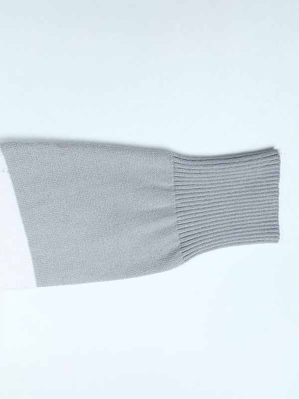 Rainbow Patchwork Knit Cardigan Sweater