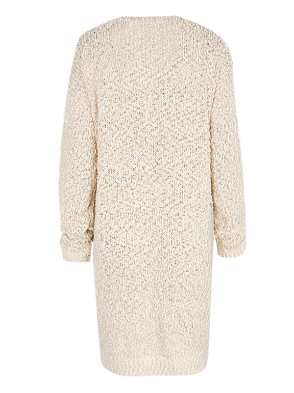 Velvet Knit Cardigan Sweater with Pockets