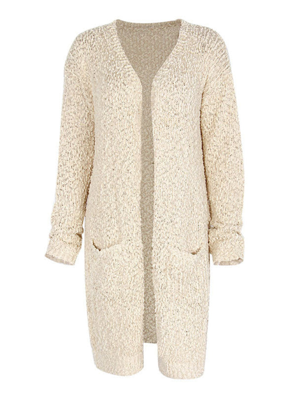 Velvet Knit Cardigan Sweater with Pockets