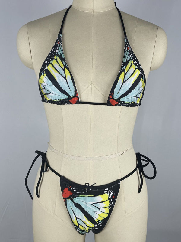 Self-Design Strappy Bikini Set – Spring-Summer Knit with Dropped Shoulders