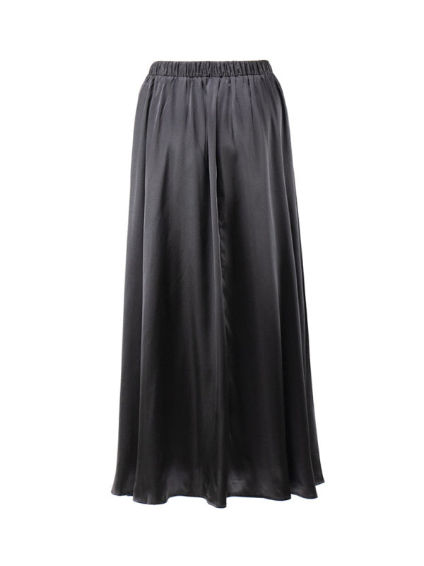 High-Waisted Satin Maxi Skirt