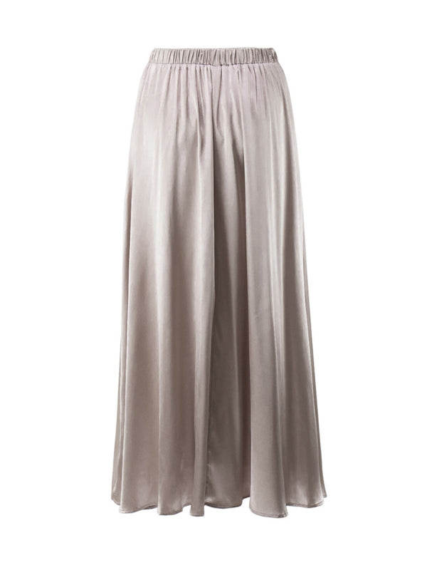 High-Waisted Satin Maxi Skirt