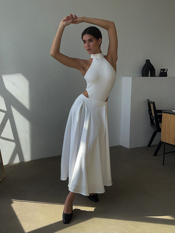 High-Waisted Satin Maxi Skirt