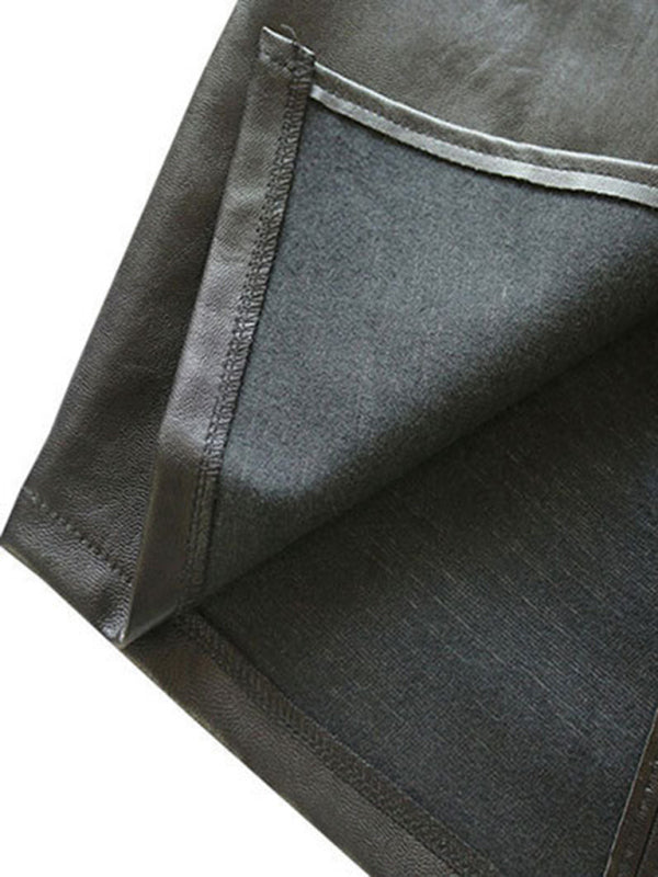 High Waist Faux Leather Pencil Skirt