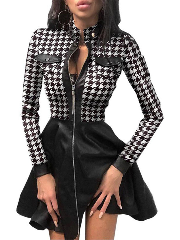 Graceful V-neck Zipper Midi Dress - Spring Style With Dropped Sleeves