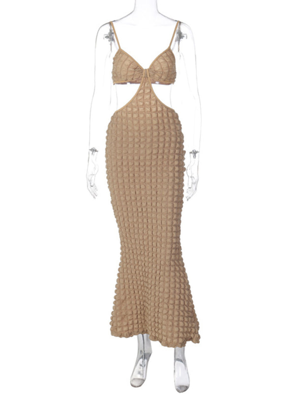 Women's Hollow Back Spaghetti Strap Long Dress