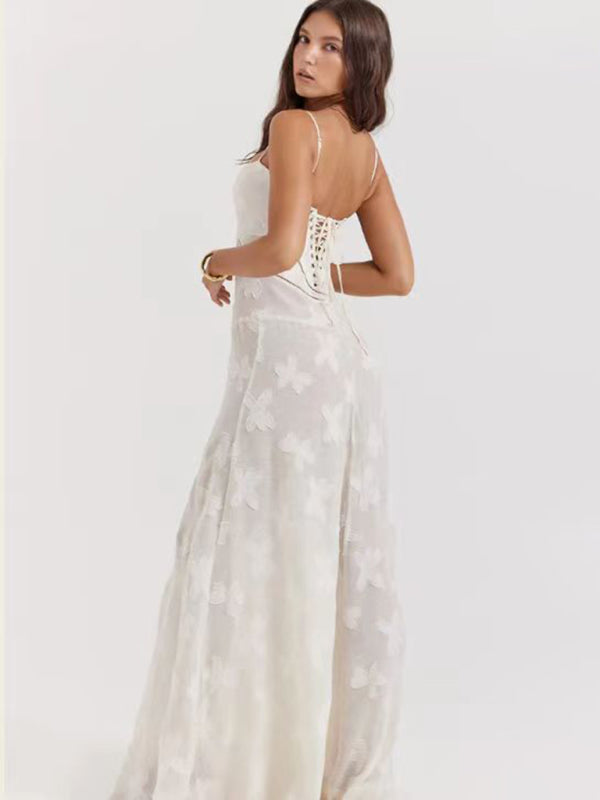 Women's Strapless Boat Neck Evening Dress