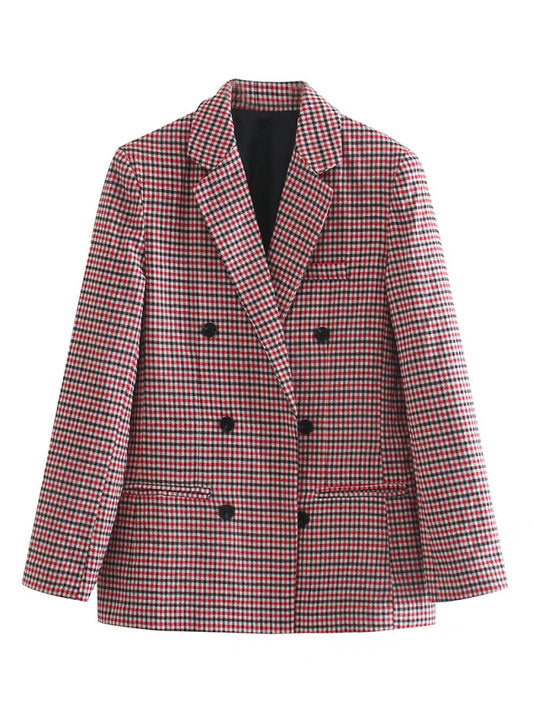 Plaid Blazer Jacket – Smiling Maria
