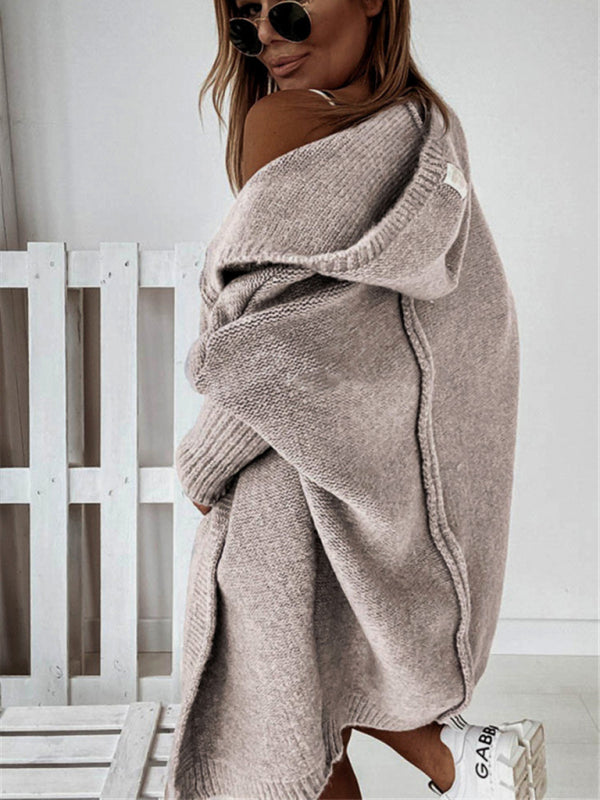 Batwing-neuletakki hupulla – Smiling Maria