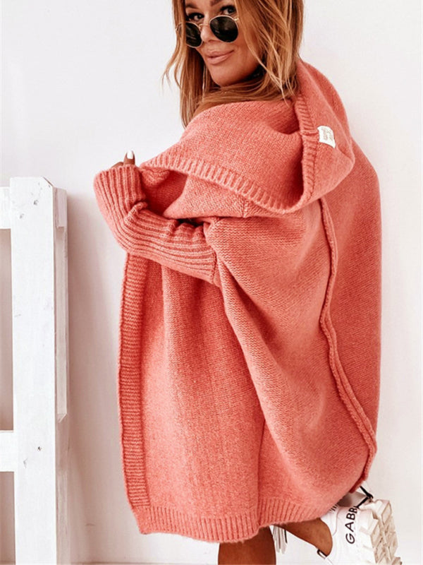 Batwing-neuletakki hupulla – Smiling Maria