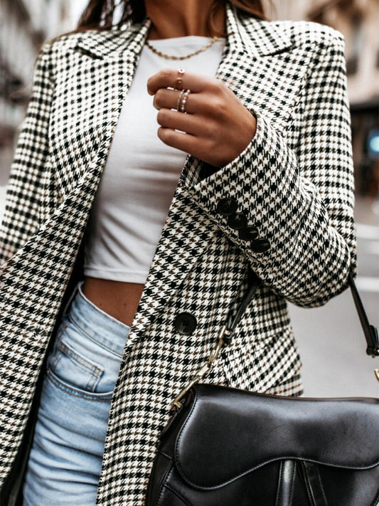 Plaid Button Mid-Length Coat – Smiling Maria