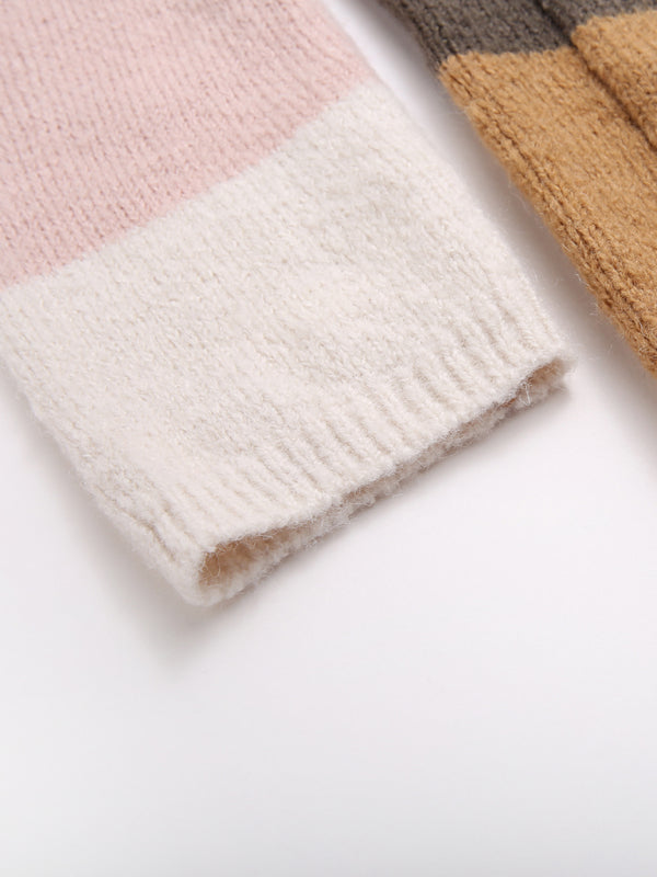 Raidallinen neulottu pitkä neuletakki – Smiling Maria