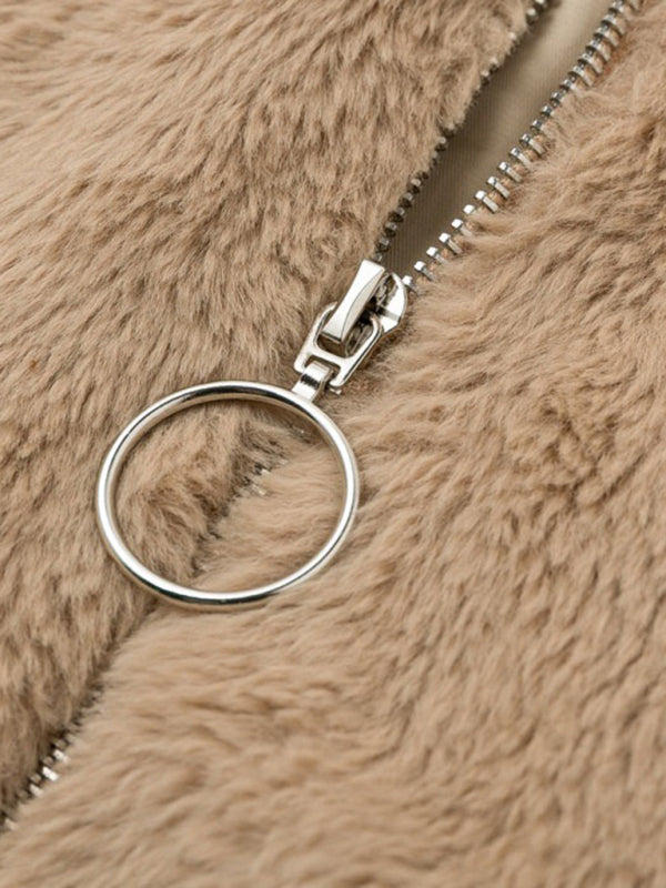 Pluche Cardigan Jas met Rits – Smiling Maria