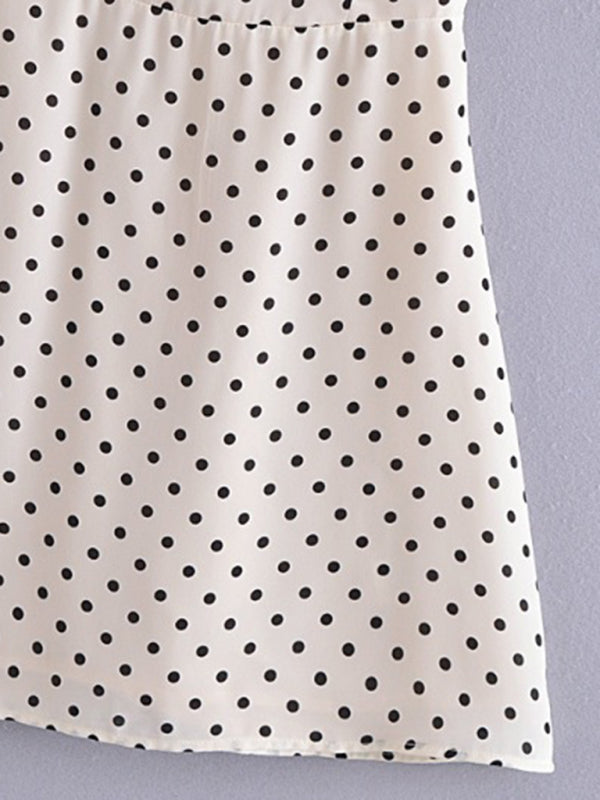 Polka dot rihmidega korsettkleit – salendav vöökoht, romantiline kevadine stiil