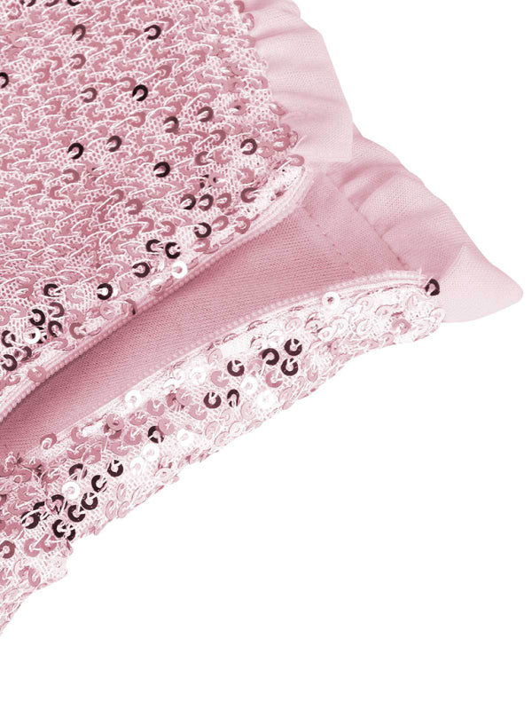 Sequin Pleated Double Layer Skirt