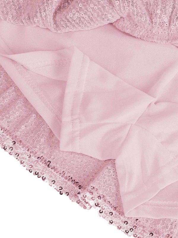 Sequin Pleated Double Layer Skirt