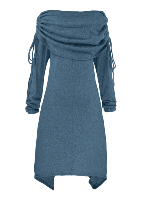 Damenkleid mit Kordelzug und Weihnachts-Schneemann-Print