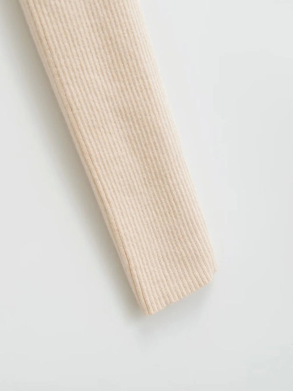 Cardigã de Malha às Riscas com Decote em V para Mulher