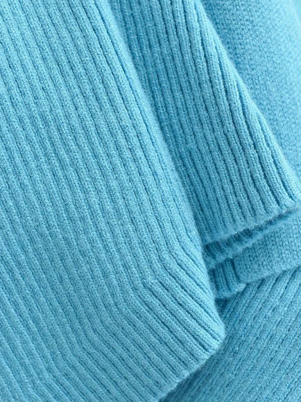 Cardigã de Malha às Riscas com Decote em V para Mulher