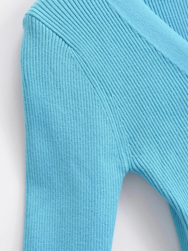 Cardigã de Malha às Riscas com Decote em V para Mulher