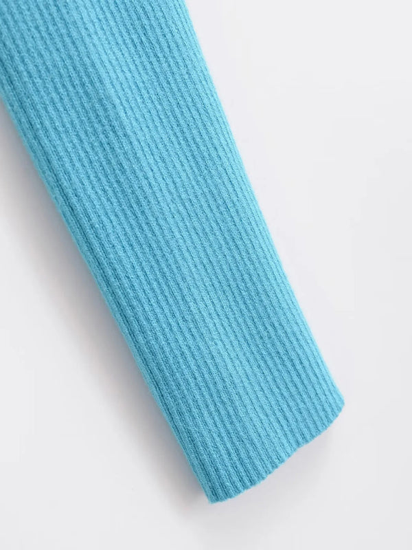 Cardigã de Malha às Riscas com Decote em V para Mulher