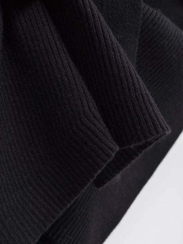 Cardigã de Malha às Riscas com Decote em V para Mulher