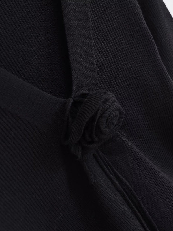 Cardigã de Malha às Riscas com Decote em V para Mulher