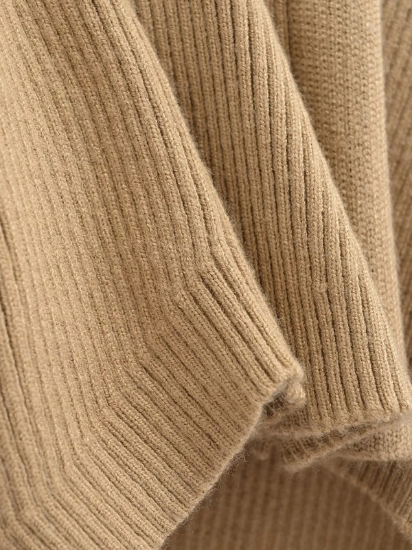 Cardigã de Malha às Riscas com Decote em V para Mulher