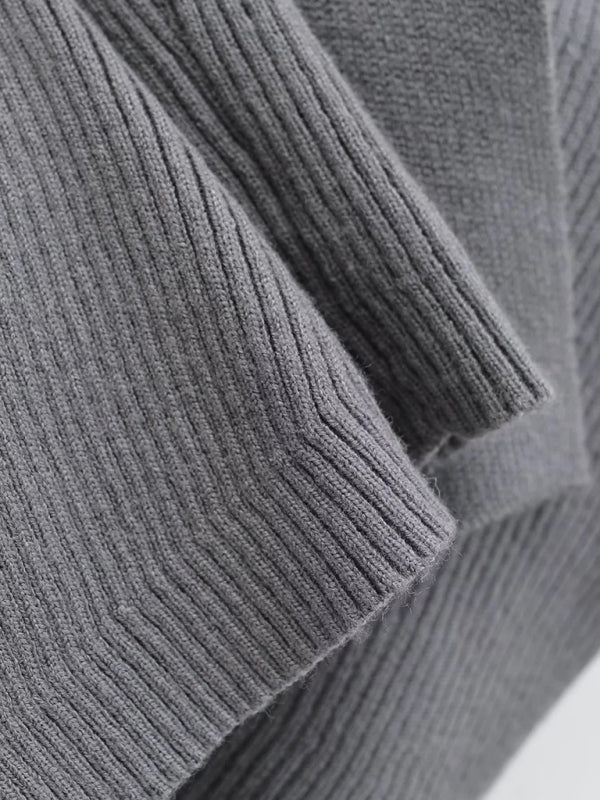 Cardigã de Malha às Riscas com Decote em V para Mulher