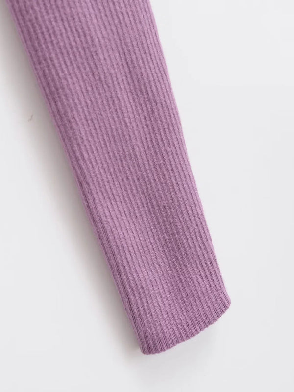 Cardigã de Malha às Riscas com Decote em V para Mulher