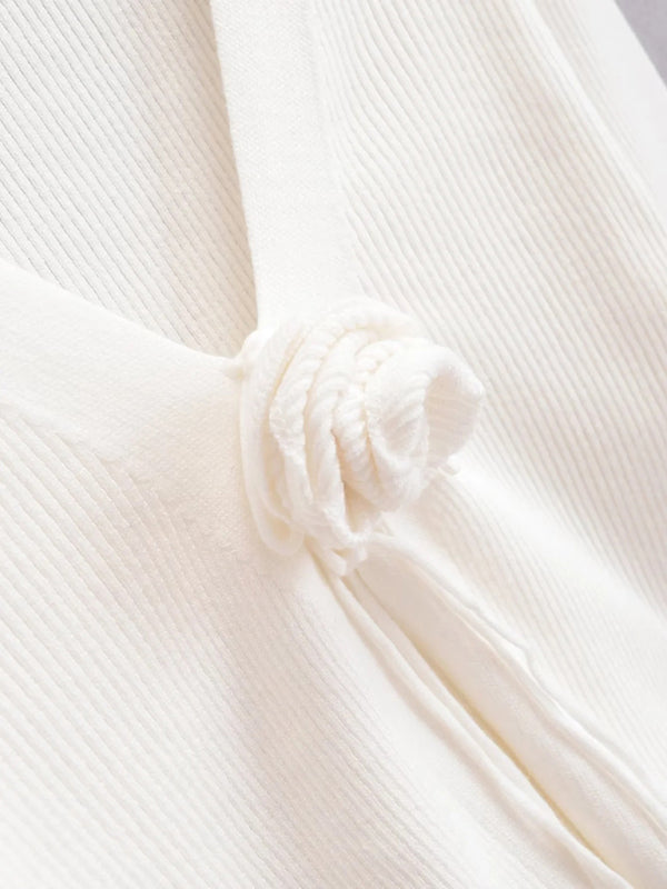 Cardigã de Malha às Riscas com Decote em V para Mulher