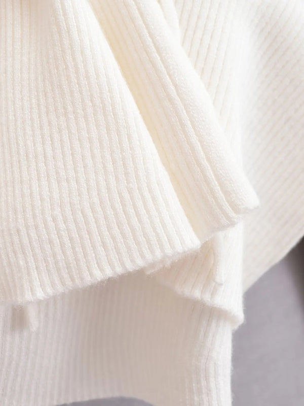 Cardigã de Malha às Riscas com Decote em V para Mulher