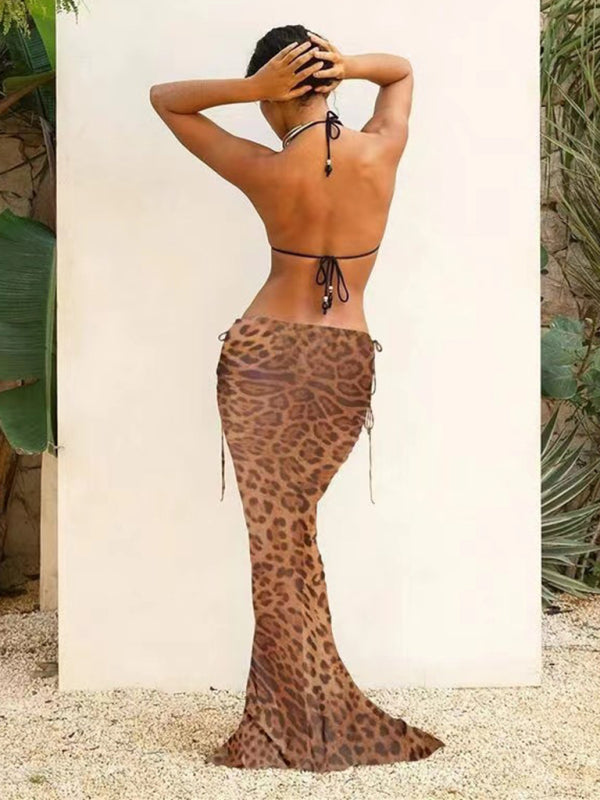 Printed Strappy Bikini Set with Skirt – Sexy Fit for Beach & Poolside
