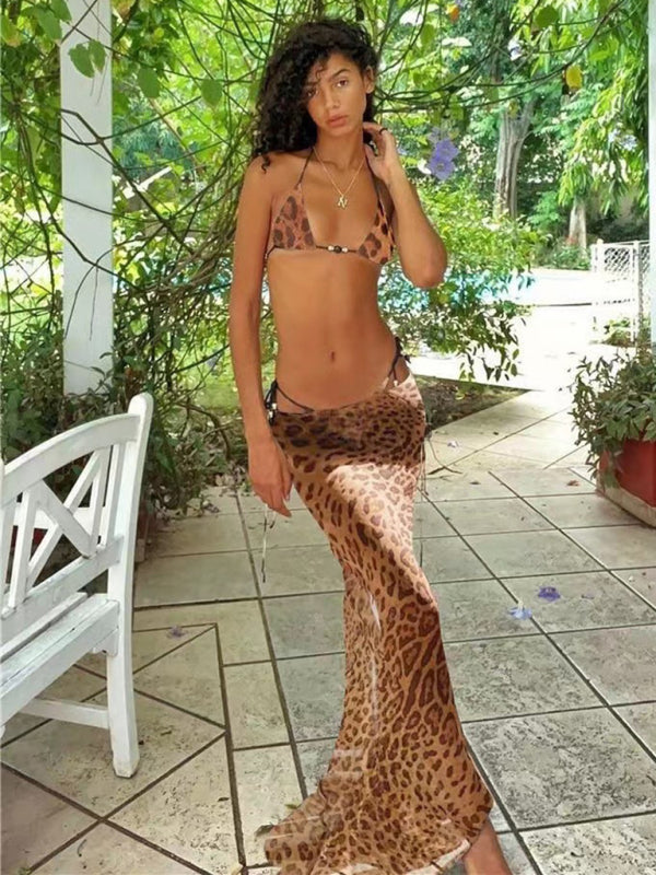 Printed Strappy Bikini Set with Skirt – Sexy Fit for Beach & Poolside