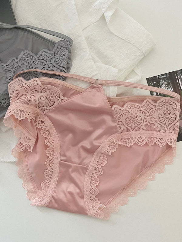 Lace Trim Low Waist Seamless Panties – Sexy Self Design Lingerie
