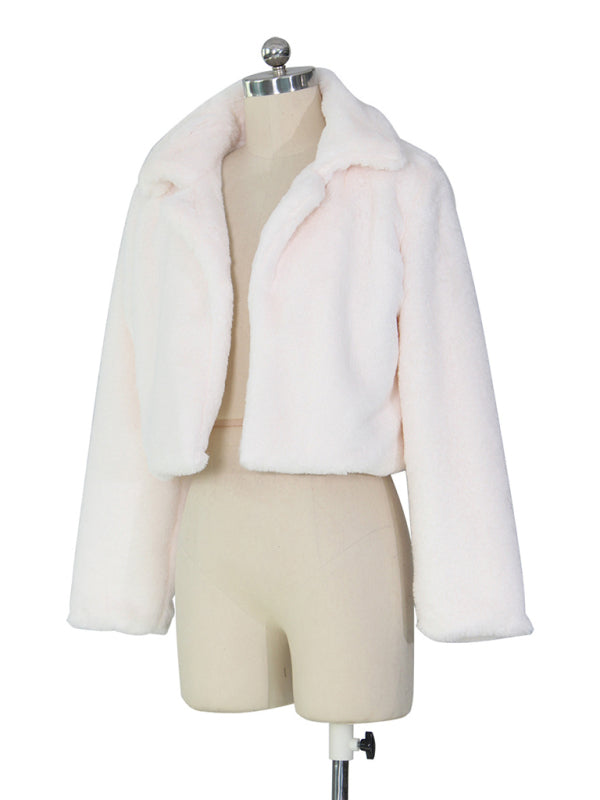 Короткая куртка с лацканами из искусственной кожи – Smiling Maria