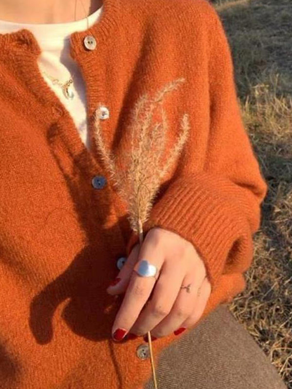 Warstwowy sweter rozpinany z okrągłym dekoltem