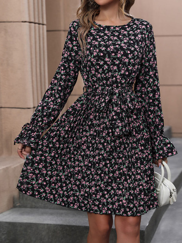 Bohemian Floral Long Sleeve Dress – Lightweight, Flowy & Woven Fit