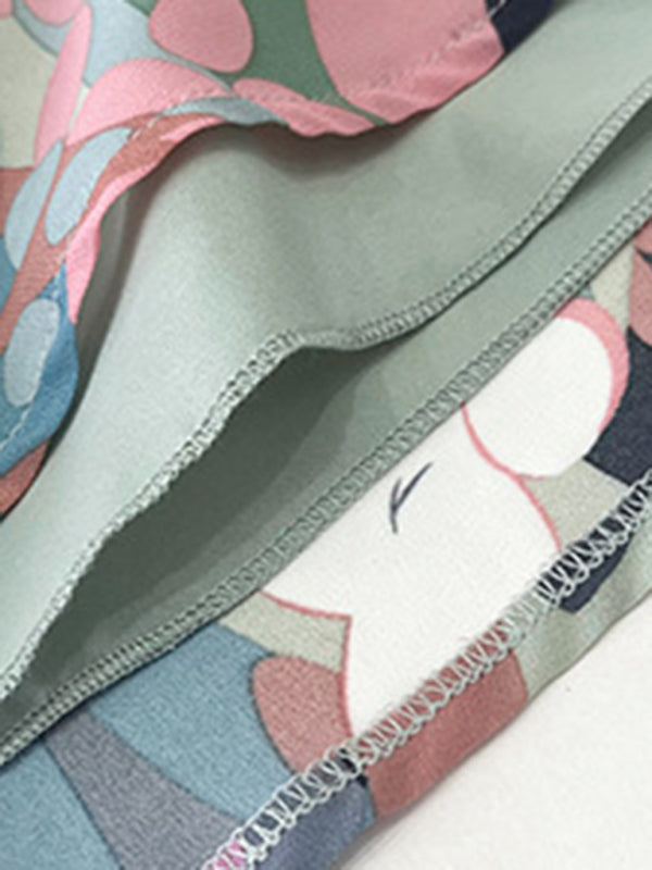Elegant Printed Sleeveless Dress – Graceful Fit for Spring & Summer