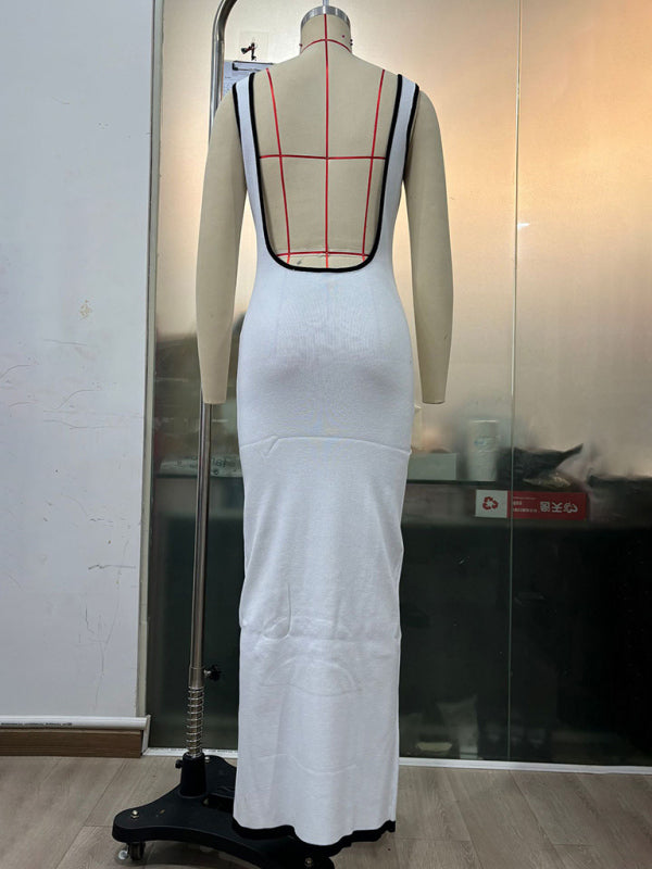 Backless Hollow Out Long Evening Dress