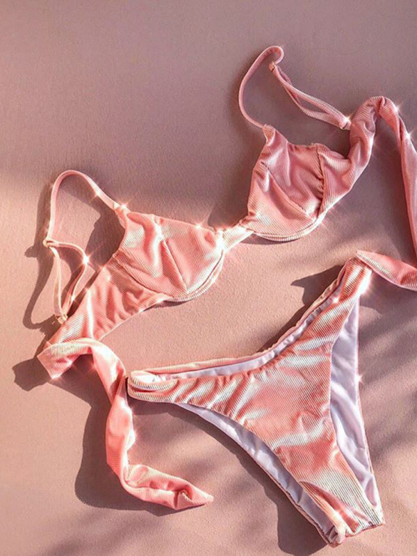 Solid Color One-Piece Swimsuit – Sleek, Sexy Fit for All Seasons