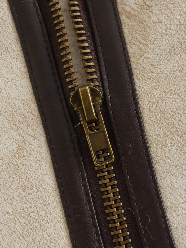 Colete de Algodão Sem Mangas Forrado com Pêlo Polar