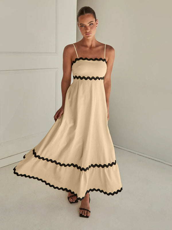 Romantic Print Maxi Dress – Woven Texture, Spaghetti Straps & Spring Colors
