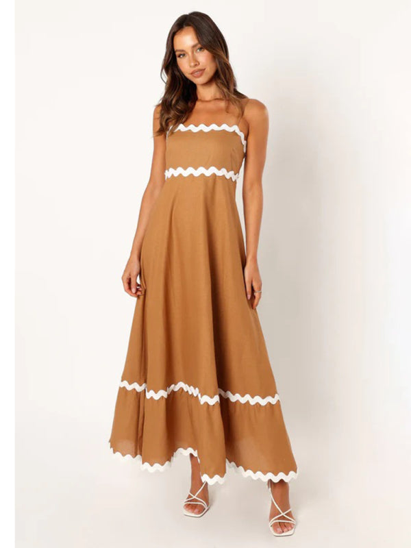 Romantic Print Maxi Dress – Woven Texture, Spaghetti Straps & Spring Colors