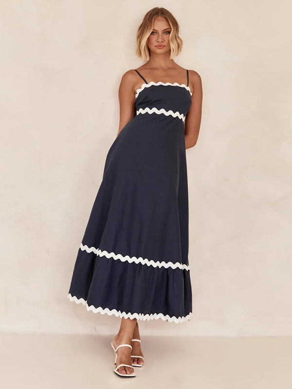 Romantic Print Maxi Dress – Woven Texture, Spaghetti Straps & Spring Colors