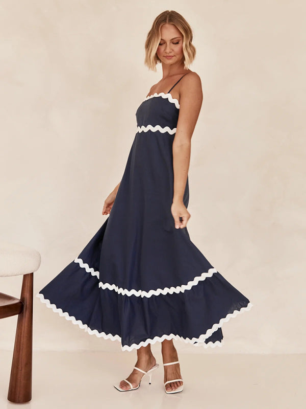 Romantic Print Maxi Dress – Woven Texture, Spaghetti Straps & Spring Colors