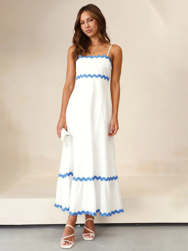 Romantic Print Maxi Dress – Woven Texture, Spaghetti Straps & Spring Colors
