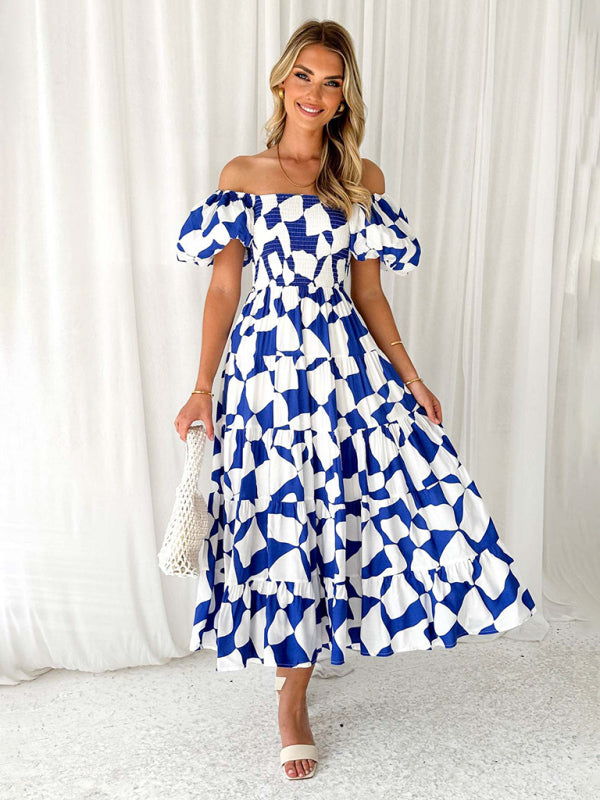 Romantic Off-Shoulder Floral Dress – Spring Summer French Style