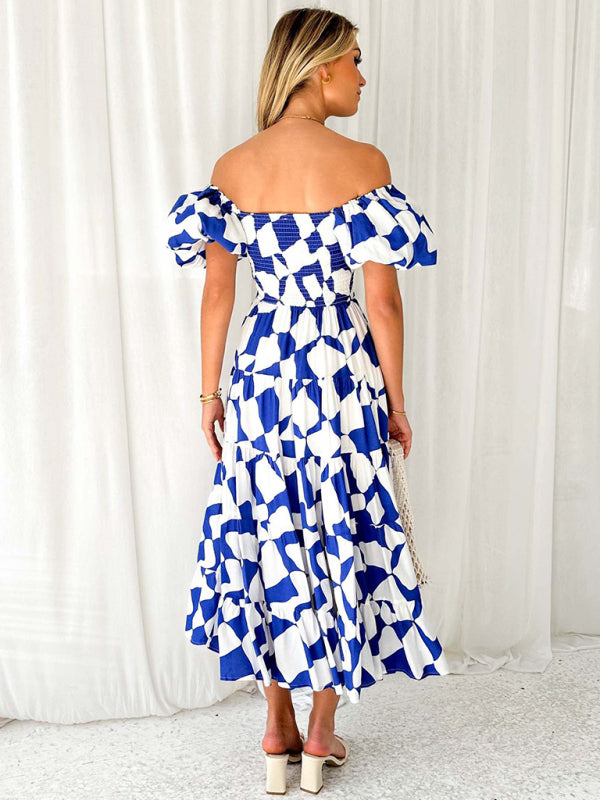 Romantic Off-Shoulder Floral Dress – Spring Summer French Style