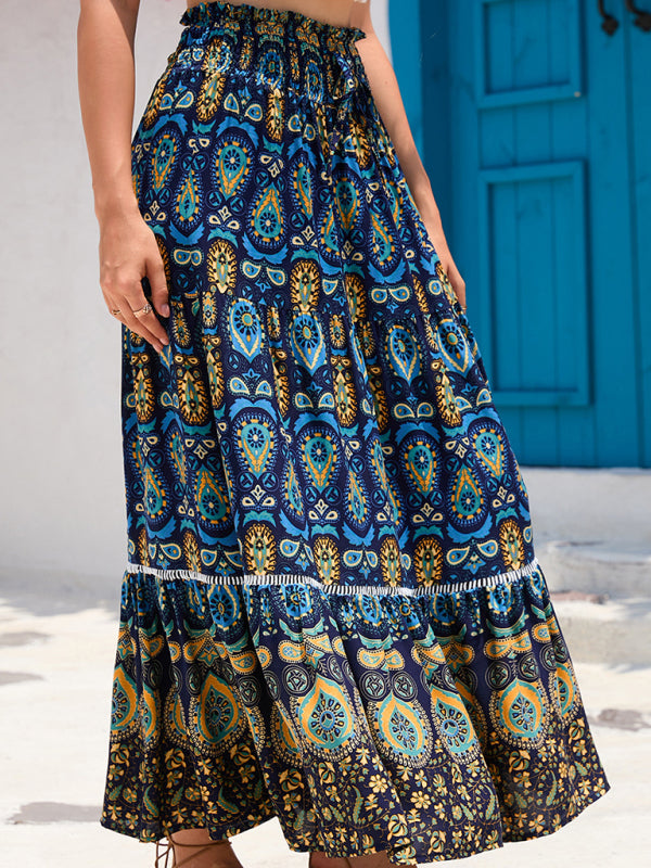 Bohemian Patchwork Midi Skirt – Smiling Maria